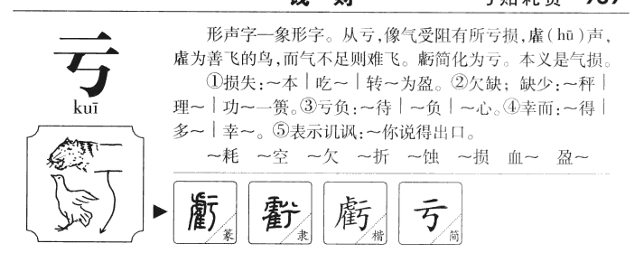 亏字字源字典