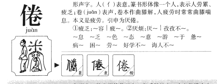 倦字字源字典