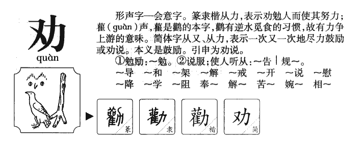 劝字字源字典