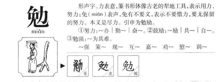 勉字字源字典