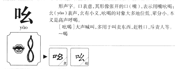 吆字字源字典
