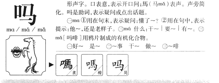 吗字字源字典