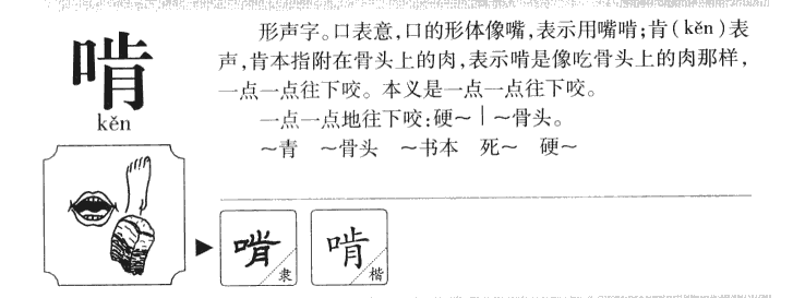 啃字字源字典