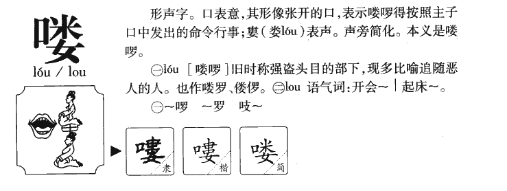 喽字字源字典