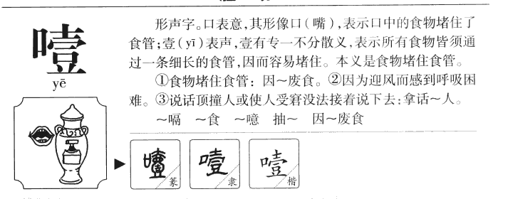 噎字字源字典