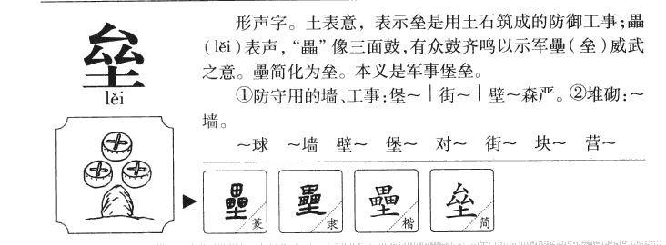 垒字字源字典