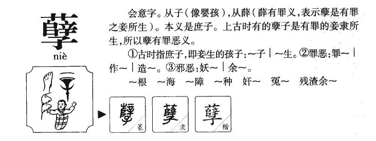 孽字字源字典