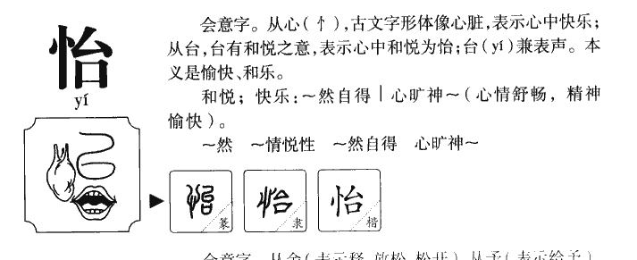 怡字字源字典