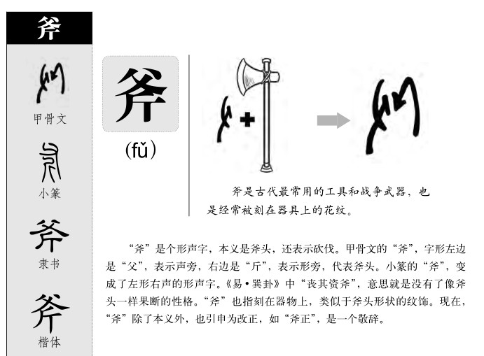 斧字字源字典