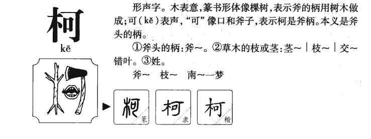 柯字字源字典