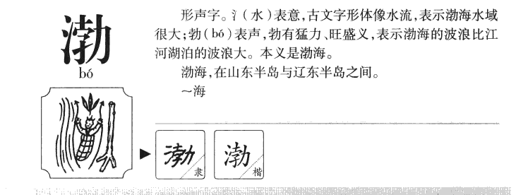 渤字字源字典