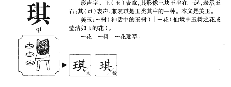 琪字字源字典