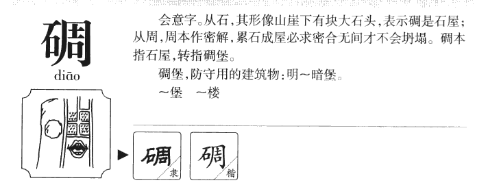 碉字字源字典