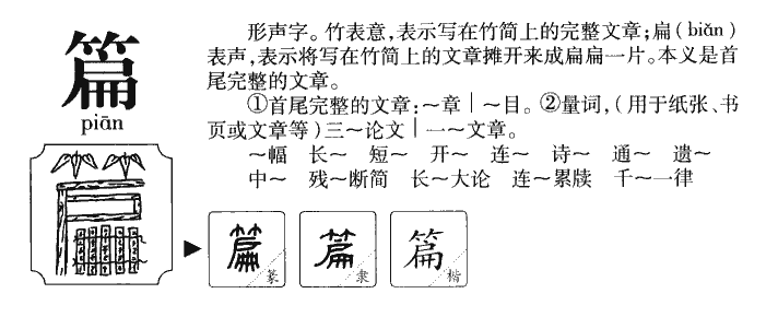 篇字字源字典