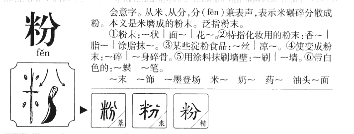 粉字字源字典