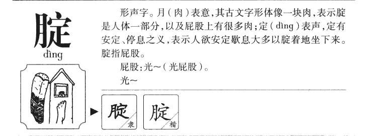 腚字字源字典
