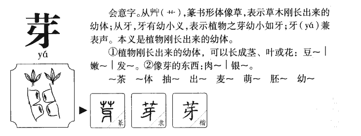 芽字字源字典