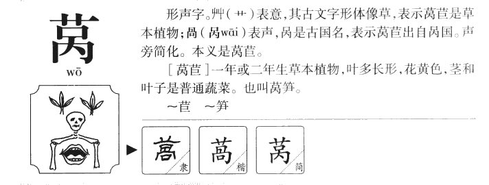 莴字字源字典