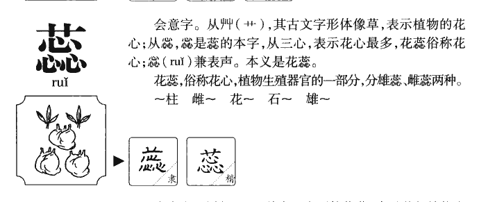 蕊字字源字典