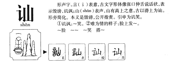 讪字字源字典