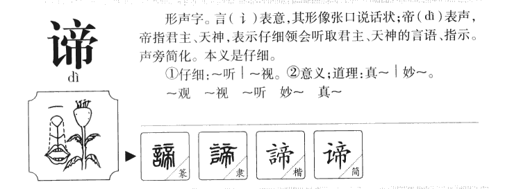 谛字字源字典
