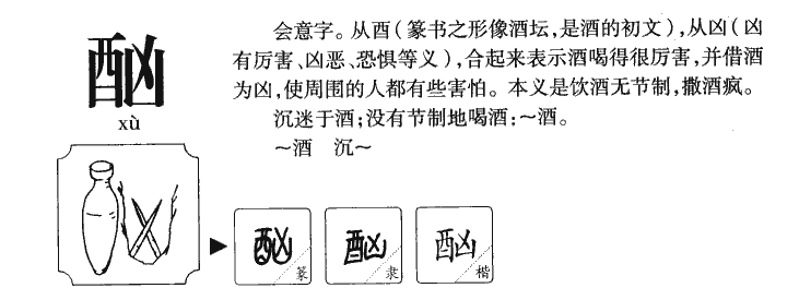 酗字字源字典