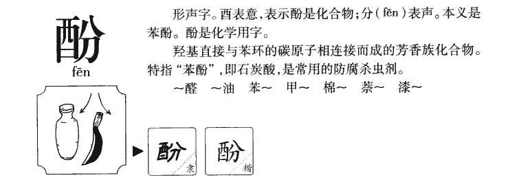 酚字字源字典