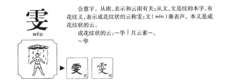 雯字字源字典