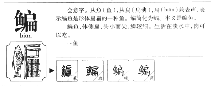 鳊字字源字典